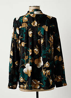 Blouse imprimé fleurs manches longues noir ROSE femme