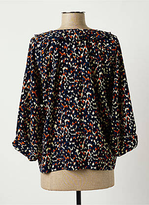 Blouse imprimé fantaisie manches longues bleu ROSE femme