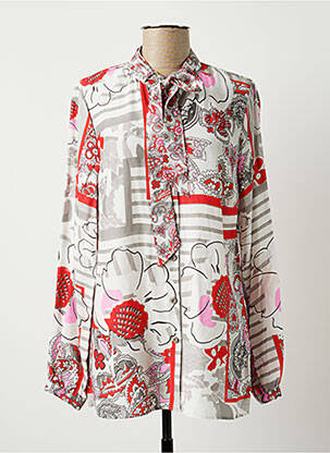 Chemisier imprimé fleurs manches longues blanc FRANK WALDER femme
