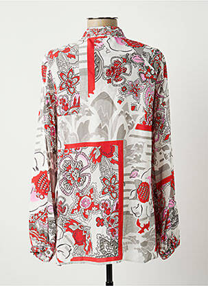 Chemisier imprimé fleurs manches longues blanc FRANK WALDER femme