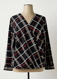 Blouse poignets boutonnés avec fente manches longues noir DIANE LAURY femme