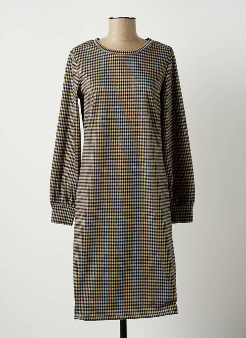 Robe mi-longue manches longues manches longues beige SOYACONCEPT femme