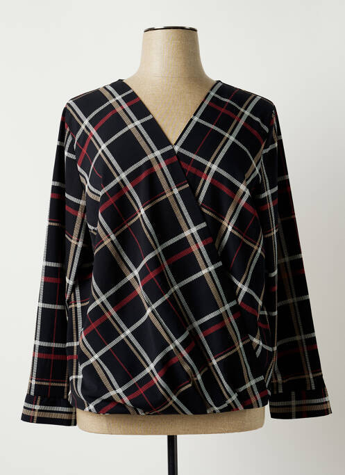 Blouse poignets boutonnés avec fente manches longues noir DIANE LAURY femme