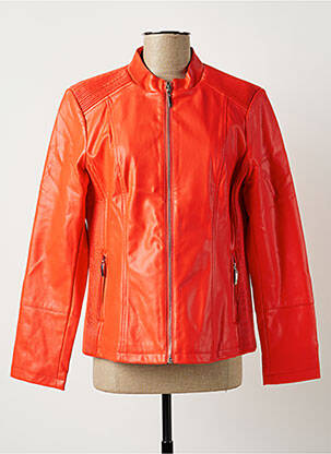 Veste simili cuir poches orange DIANE LAURY femme