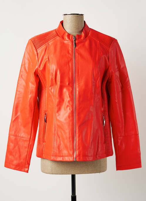 Veste simili cuir poches orange DIANE LAURY femme