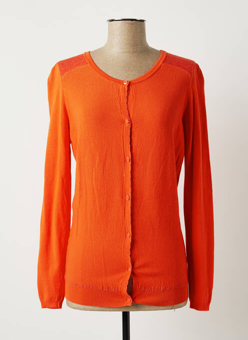 Gilet manches longues resserrée sur le bas orange JULIE GUERLANDE femme