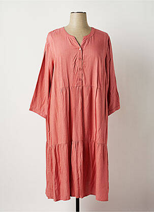 Robe longue manches longues manches longues rose CISO femme