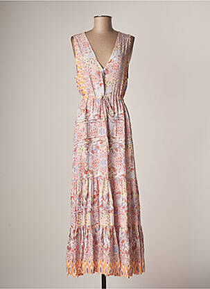 Robe longue sans manche sans manche orange LAST QUEEN femme