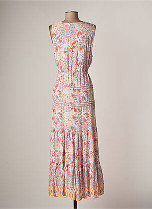 Robe longue sans manche sans manche orange LAST QUEEN femme