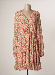 Robe mi-longue coupe fluide manches longues rose LOFTY MANNER femme