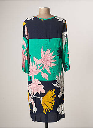 Robe mi-longue imprimé fleurs manches 3/4 bleu JENSEN femme