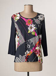T-shirt manches 3/4 manches 3/4 bleu FRANK WALDER femme
