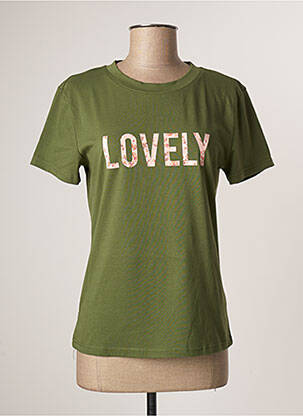 T-shirt sérigraphie manches courtes vert LOFTY MANNER femme