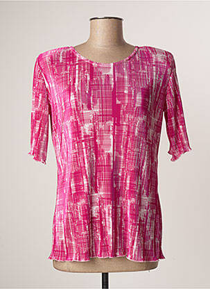 Top coupe fluide manches courtes rose NIKI PARIS femme