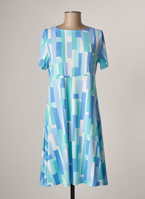 Robe mi-longue manches courtes manches courtes bleu MARBLE femme