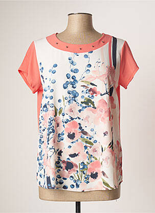Top coupe fluide manches courtes orange GALMALLA femme