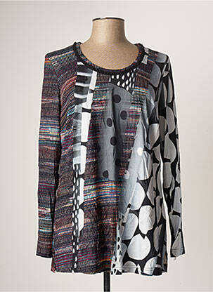T-shirt manches longues manches longues gris SEMPRE PIU BY CHALOU femme