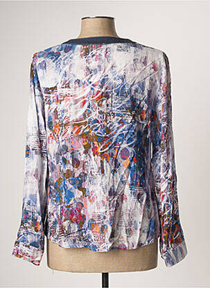 Blouse imprimé fantaisie manches longues bleu GUY DUBOUIS femme
