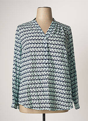 Blouse légère et transparente manches longues bleu APRICO femme