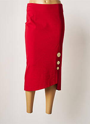 Jupe longue fermeture zippée au dos rouge EDAS femme