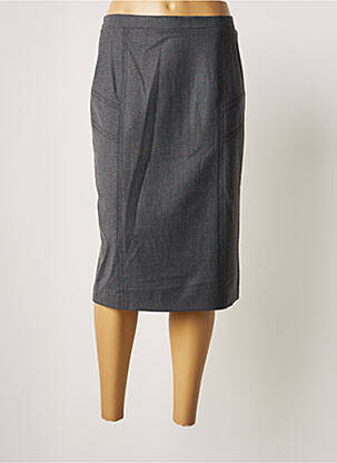 Jupe mi-longue stretch gris GRIFFON femme