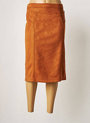 Jupe mi-longue stretch marron NIKI PARIS femme