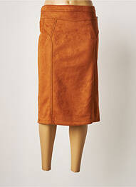 Jupe mi-longue stretch marron NIKI PARIS femme