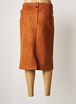Jupe mi-longue stretch marron NIKI PARIS femme