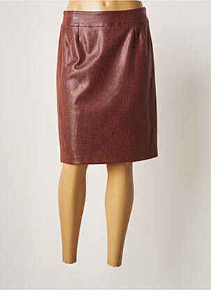 Jupe mi-longue coupe droite marron GEVANA femme