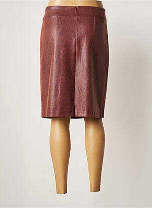 Jupe mi-longue coupe droite marron GEVANA femme