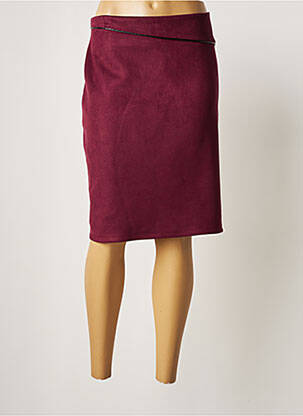 Jupe mi-longue coupe droite violet NIKI PARIS femme