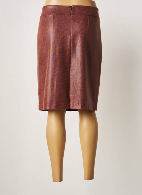 Jupe mi-longue marron GEVANA pour femme