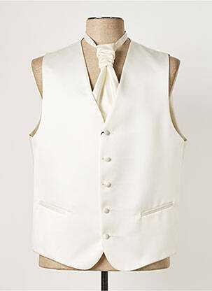 Gilet sans manche tissage satiné blanc ELIOS homme