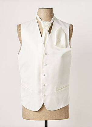 Gilet sans manche tissage satiné blanc ELIOS homme