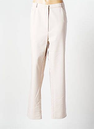 Pantalon droit stretch taille normale beige GEVANA femme