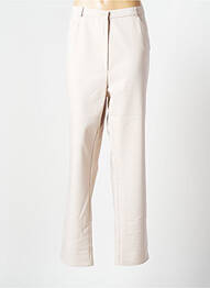 Pantalon droit stretch taille normale beige GEVANA femme