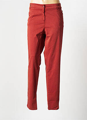 Pantalon slim broderie rivets taille normale orange ZELI femme
