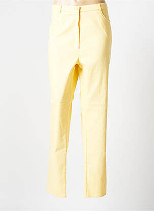 Pantalon droit stretch taille normale jaune GEVANA femme