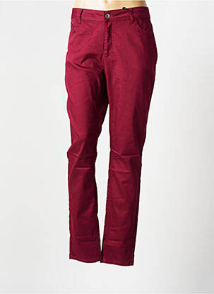 Pantalon slim broderie rivets taille normale rouge JENSEN femme