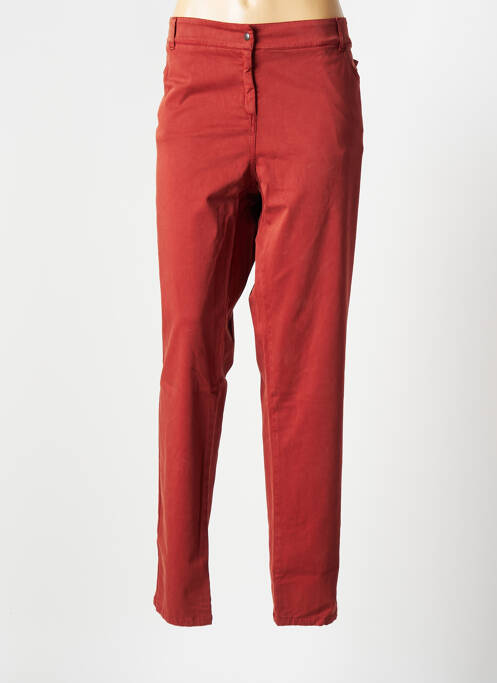Pantalon slim broderie rivets taille normale orange ZELI femme