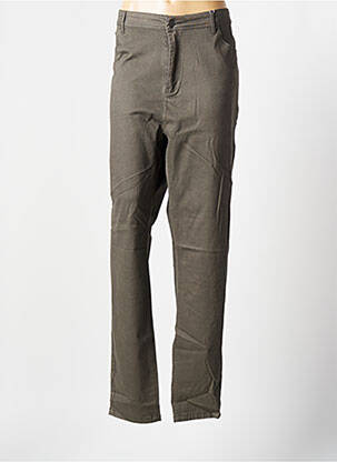 Pantalon droit stretch taille normale vert GEVANA femme