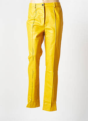 Pantalon slim taille haute taille haute jaune LOFTY MANNER femme