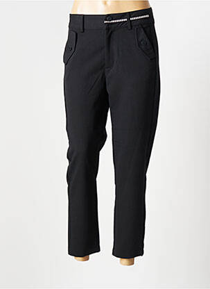 Pantalon chino fermeture zippée sous rabat boutonné taille normale noir ROSE femme