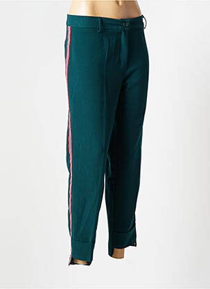 Pantalon 7/8 fermeture zippée sous rabat boutonné taille normale vert EDAS femme