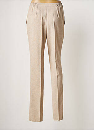 Pantalon slim taille haute taille haute beige GEVANA femme