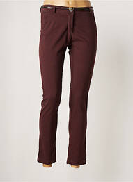 Pantalon 7/8 stretch taille normale rouge LA FEE MARABOUTEE femme