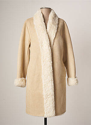 Manteau long beige K-DESIGN pour femme