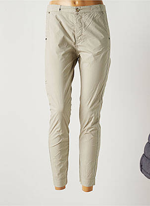 Pantalon 7/8 tissage popeline taille normale gris RA-ER femme