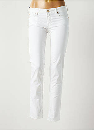 Pantalon chino broderie galons latéraux taille normale bleu ALBERTO BIANI femme