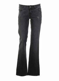 Jeans coupe slim effet usé délavé taille basse noir GALLIANO femme